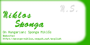 miklos sponga business card